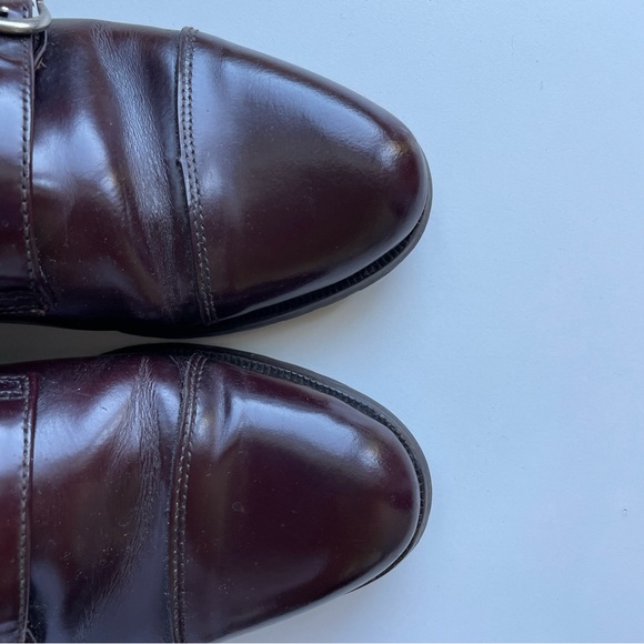 Burgundy Monkstraps Shoes 100% leather, size 9 - Picture 3 of 5